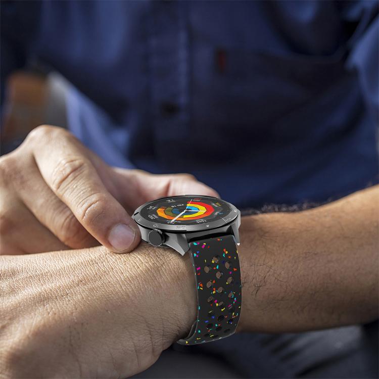 22mm Eco-Friendly Granular Colorful Dots Silicone Watch Band