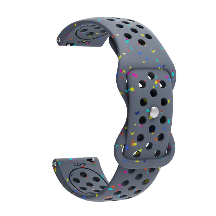 22mm Eco-Friendly Granular Colorful Dots Silicone Watch Band
