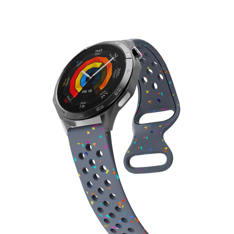 22mm Eco-Friendly Granular Colorful Dots Silicone Watch Band