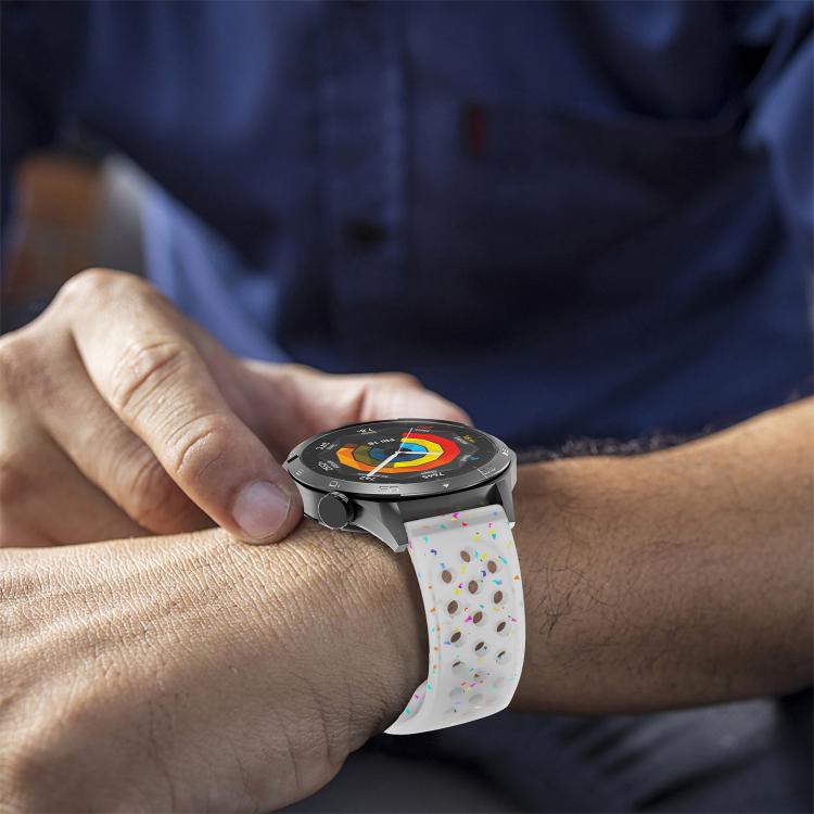 22mm Eco-Friendly Granular Colorful Dots Silicone Watch Band