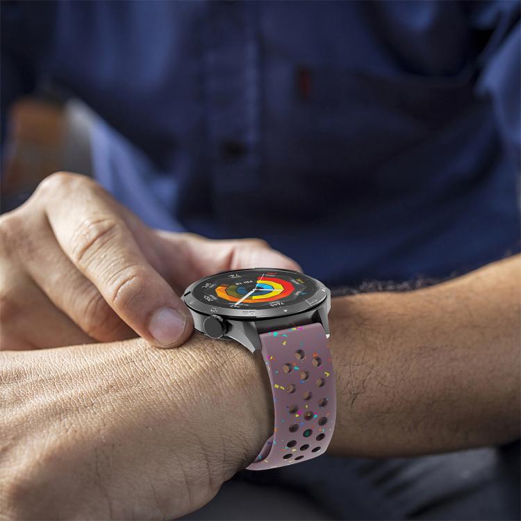 22mm Eco-Friendly Granular Colorful Dots Silicone Watch Band