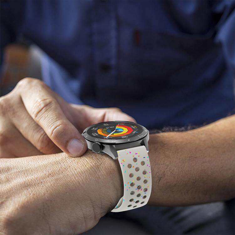 22mm Eco-Friendly Granular Colorful Dots Silicone Watch Band