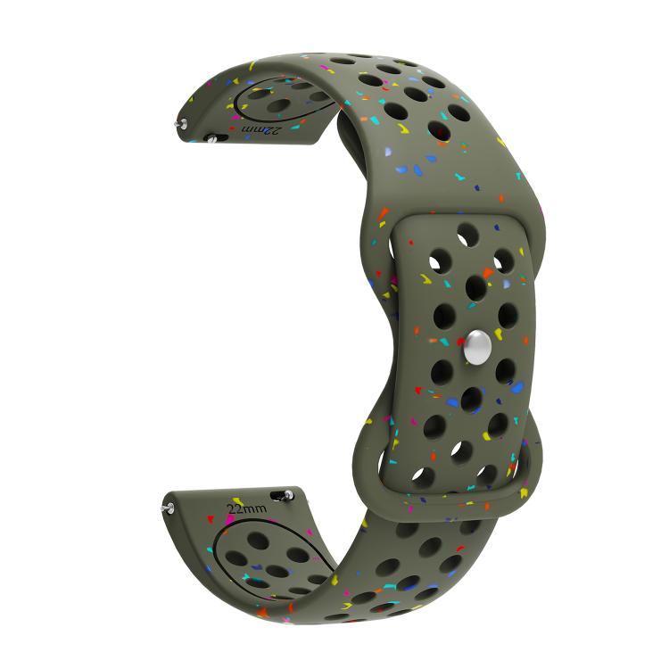 22mm Eco-Friendly Granular Colorful Dots Silicone Watch Band