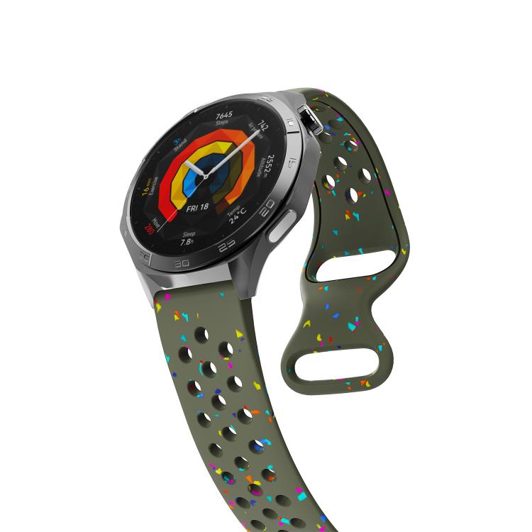 22mm Eco-Friendly Granular Colorful Dots Silicone Watch Band