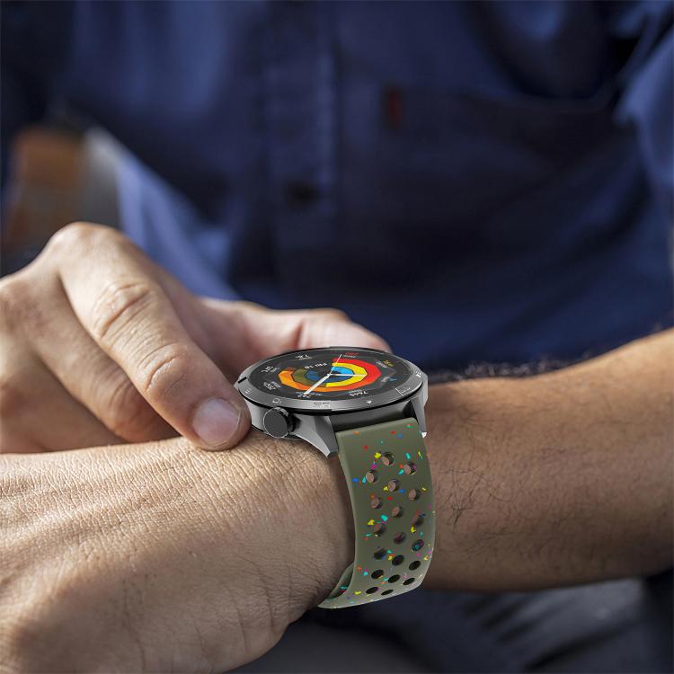 22mm Eco-Friendly Granular Colorful Dots Silicone Watch Band