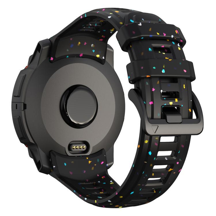 For Garmin Instinct 3 AMOLED / Solar 45mm Eco-Friendly Granular Colorful Dots Silicone Watch Band