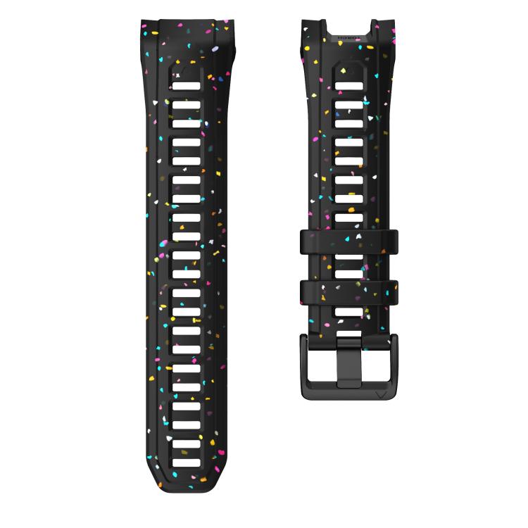 For Garmin Instinct 3 AMOLED / Solar 45mm Eco-Friendly Granular Colorful Dots Silicone Watch Band