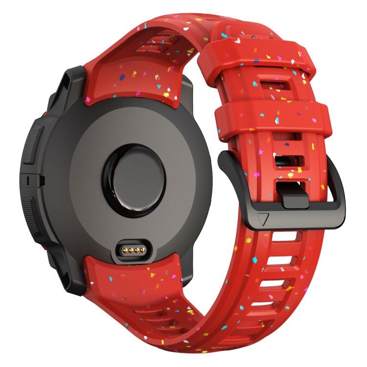 For Garmin Instinct 3 AMOLED / Solar 45mm Eco-Friendly Granular Colorful Dots Silicone Watch Band