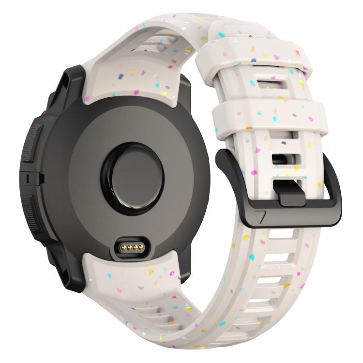 For Garmin Instinct 3 AMOLED / Solar 45mm Eco-Friendly Granular Colorful Dots Silicone Watch Band