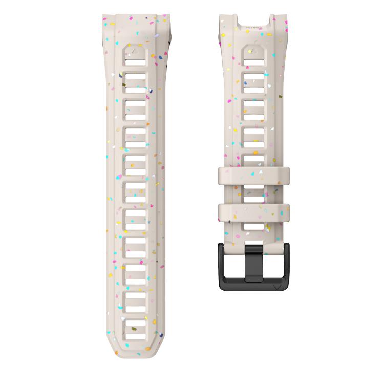 For Garmin Instinct 3 AMOLED / Solar 45mm Eco-Friendly Granular Colorful Dots Silicone Watch Band