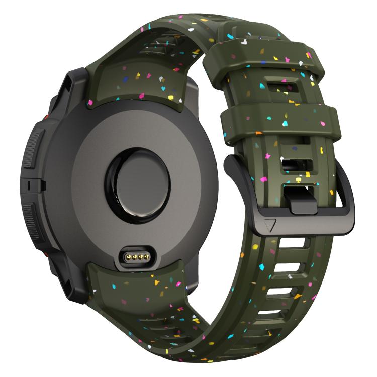 For Garmin Instinct 3 AMOLED / Solar 45mm Eco-Friendly Granular Colorful Dots Silicone Watch Band
