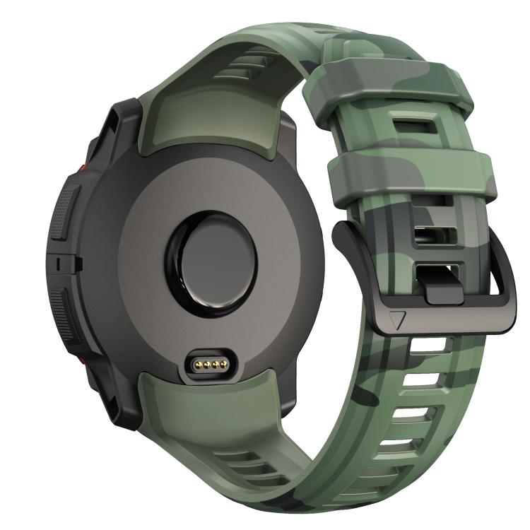 For Garmin Instinct 3 AMOLED / Solar 45mm Camouflage Printed Silicone Watch Band