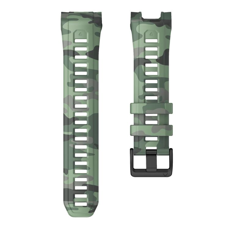 For Garmin Instinct 3 AMOLED / Solar 45mm Camouflage Printed Silicone Watch Band