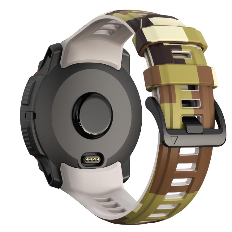 For Garmin Instinct 3 AMOLED / Solar 45mm Camouflage Printed Silicone Watch Band