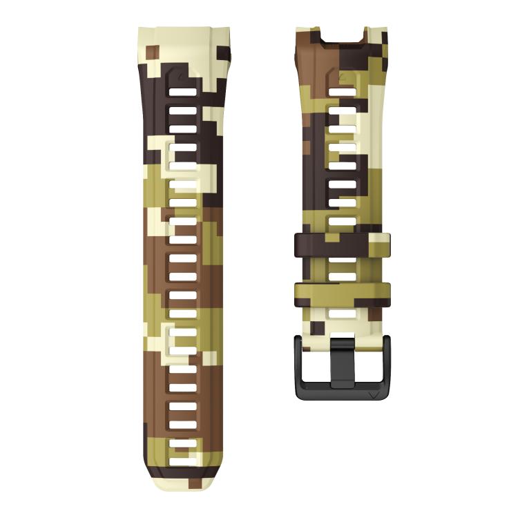 For Garmin Instinct 3 AMOLED / Solar 45mm Camouflage Printed Silicone Watch Band