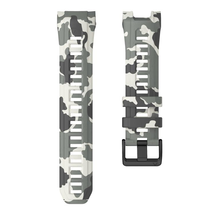 For Garmin Instinct 3 AMOLED / Solar 45mm Camouflage Printed Silicone Watch Band