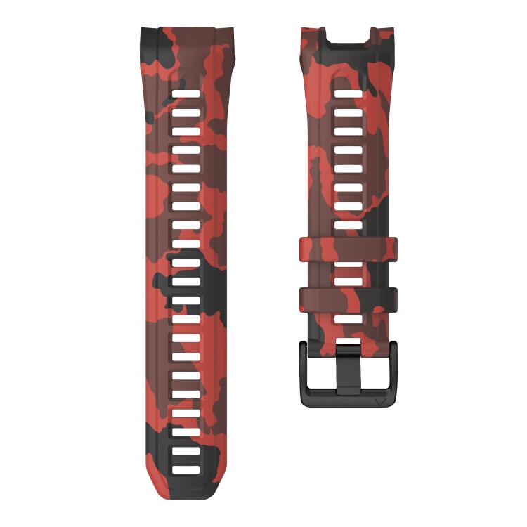 For Garmin Instinct 3 AMOLED / Solar 45mm Camouflage Printed Silicone Watch Band