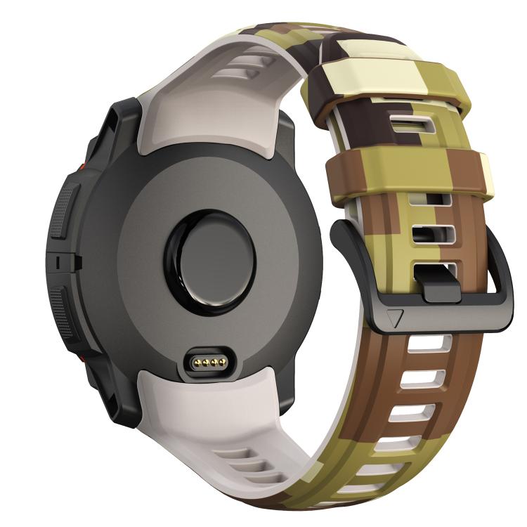 For Garmin Instinct 3 AMOLED / Solar 50mm Camouflage Printed Silicone Watch Band