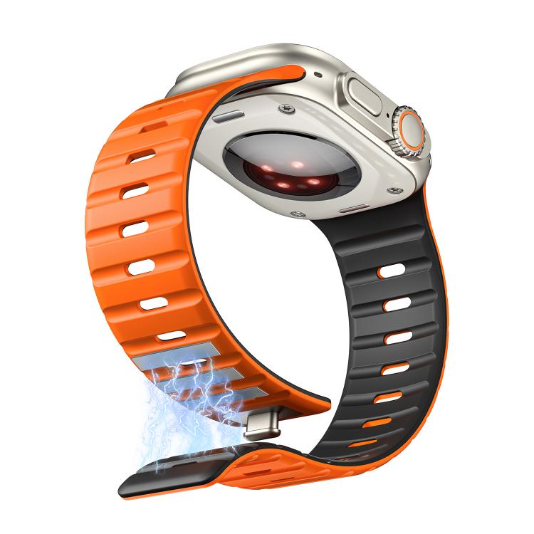 For Apple Watch 46mm / 49mm / 45mm / 44mm Norman Magnetic Silicone Watch Band