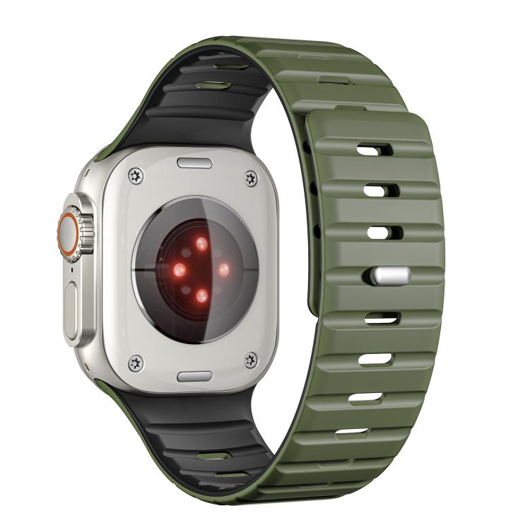 For Apple Watch 46mm / 49mm / 45mm / 44mm Norman Magnetic Silicone Watch Band