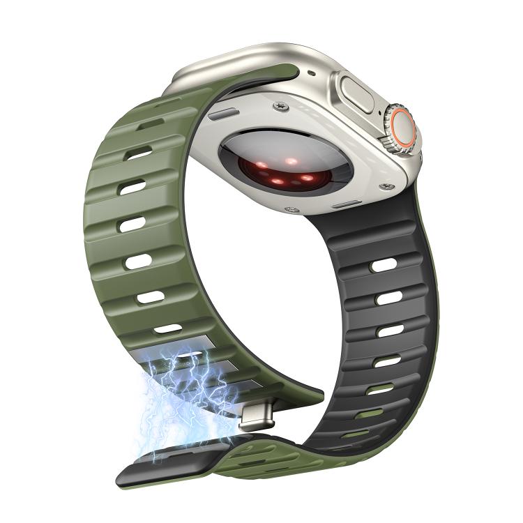 For Apple Watch 46mm / 49mm / 45mm / 44mm Norman Magnetic Silicone Watch Band