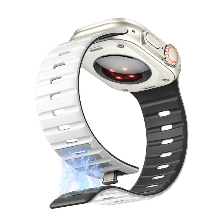 For Apple Watch 46mm / 49mm / 45mm / 44mm Norman Magnetic Silicone Watch Band
