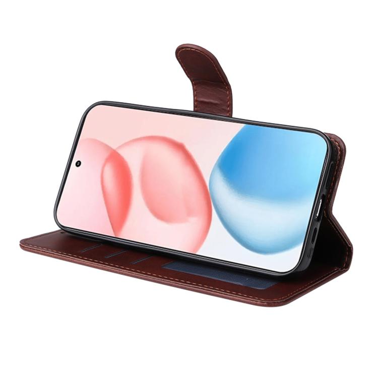For Honor 400 Global 156.5mm ENKAY Card Wallet Calf Texture Leather Phone Case with Screen Film