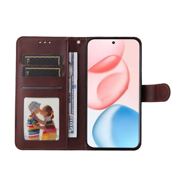 For Honor 400 Global 156.5mm ENKAY Card Wallet Calf Texture Leather Phone Case with Screen Film