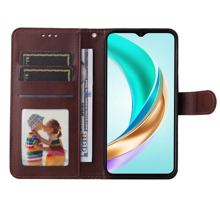For Honor X6c 4G / X6b 4G ENKAY Card Wallet Calf Texture Leather Phone Case with Screen Film