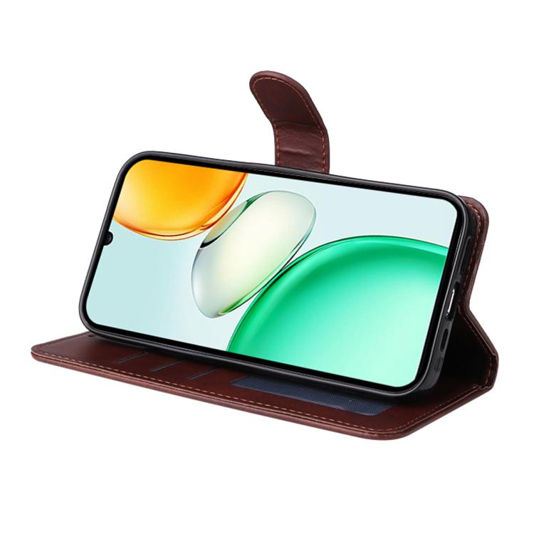 For Honor Play10 4G Global ENKAY Card Wallet Calf Texture Leather Phone Case with Screen Film