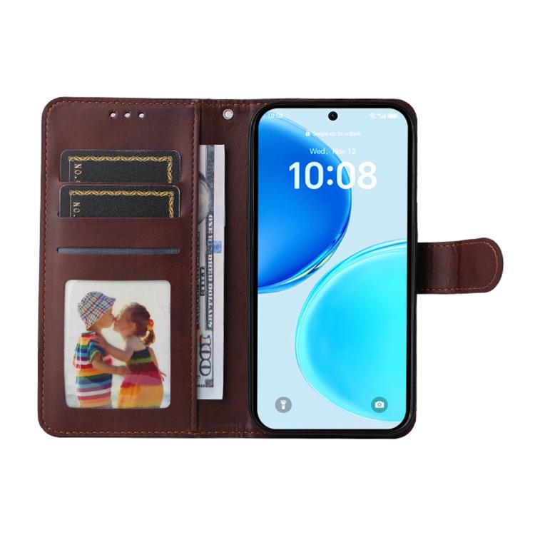 For Honor X8d ENKAY Card Wallet Calf Texture Leather Phone Case with Screen Film