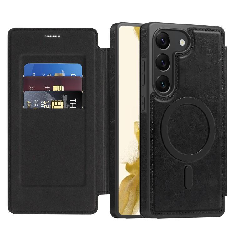 For Samsung Galaxy S22 5G Linton MagSafe Leather Phone Case