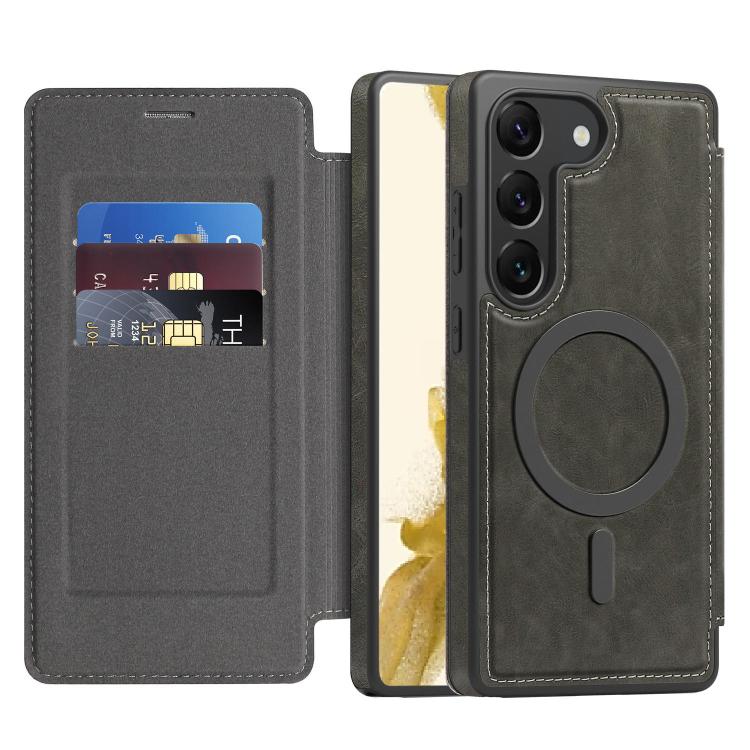 For Samsung Galaxy S22 5G Linton MagSafe Leather Phone Case