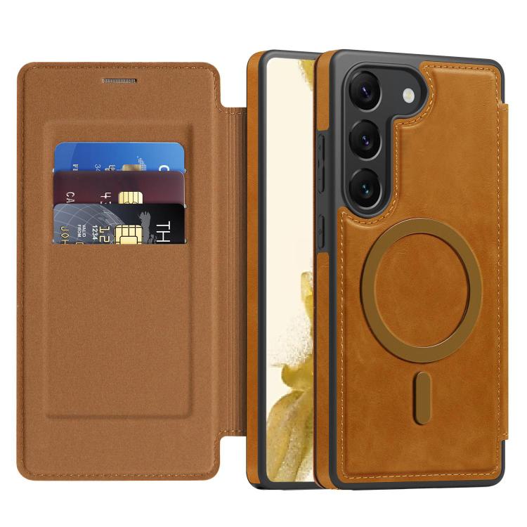 For Samsung Galaxy S22 5G Linton MagSafe Leather Phone Case