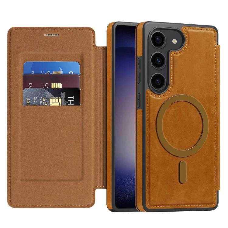 For Samsung Galaxy S23+ 5G Linton MagSafe Leather Phone Case