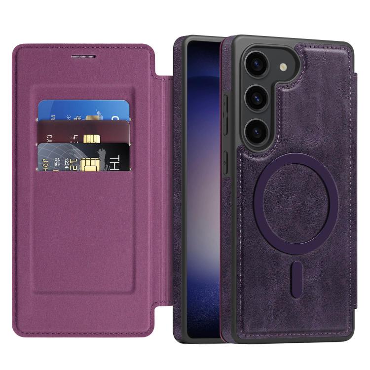 For Samsung Galaxy S23+ 5G Linton MagSafe Leather Phone Case