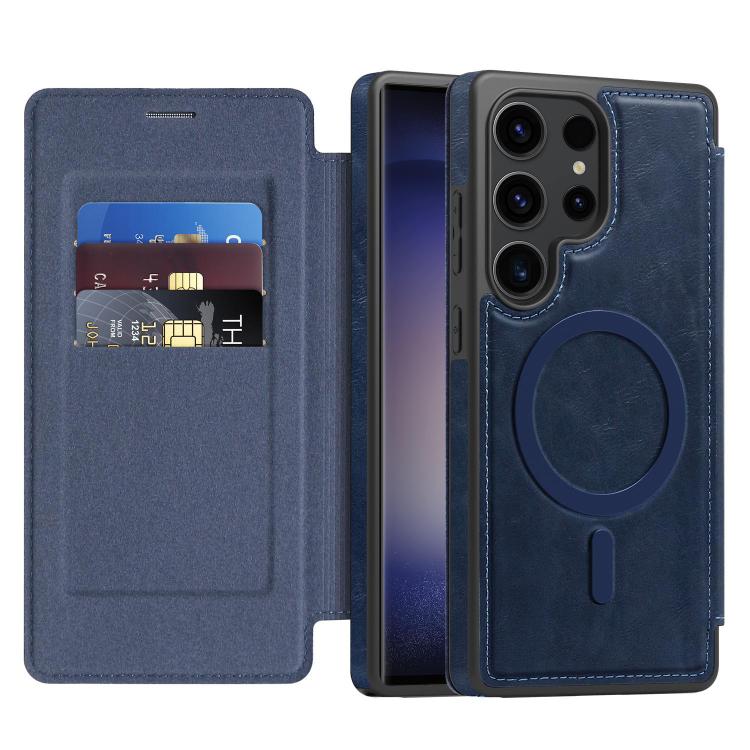 For Samsung Galaxy S23 Ultra 5G Linton MagSafe Leather Phone Case
