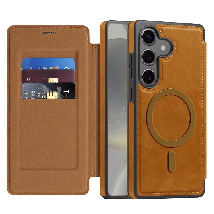 For Samsung Galaxy S24 5G Linton MagSafe Leather Phone Case