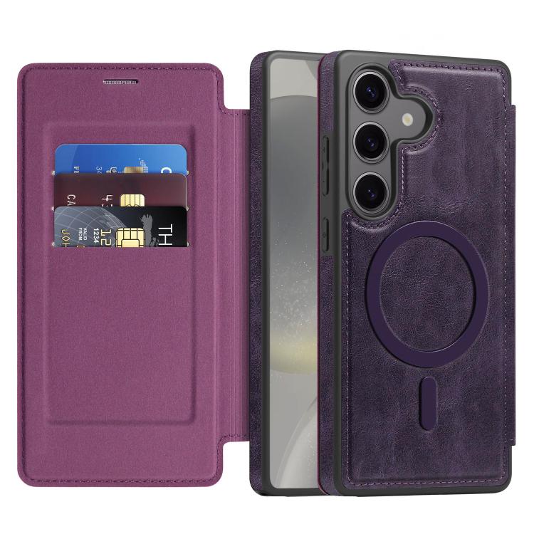For Samsung Galaxy S24 5G Linton MagSafe Leather Phone Case