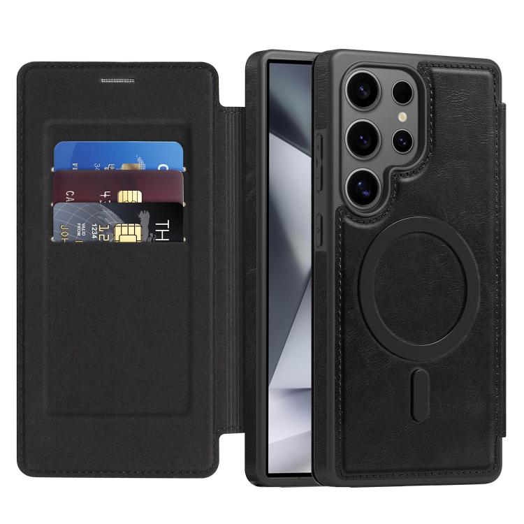 For Samsung Galaxy S24 Ultra 5G Linton MagSafe Leather Phone Case