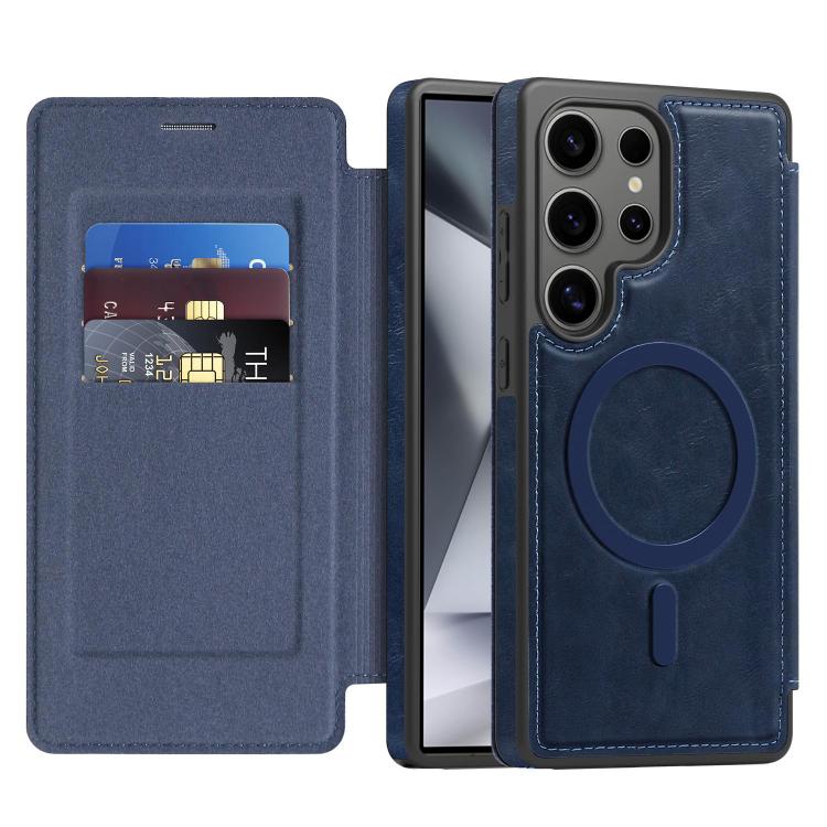 For Samsung Galaxy S24 Ultra 5G Linton MagSafe Leather Phone Case