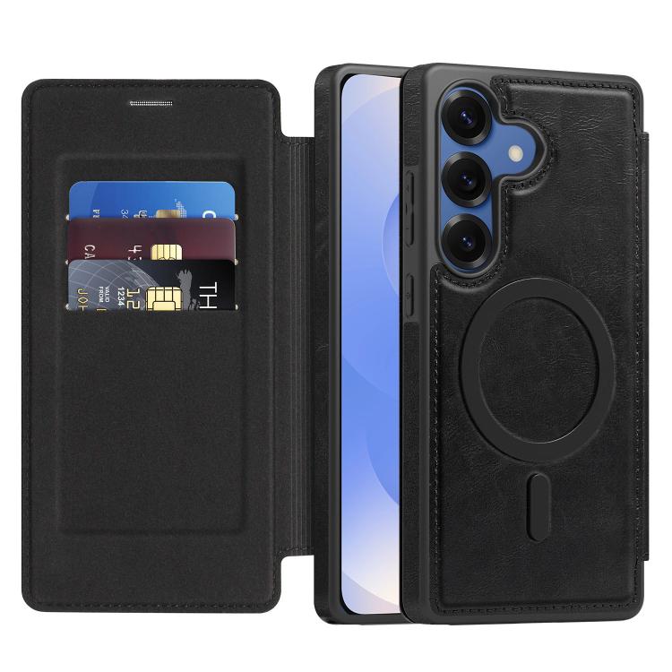 For Samsung Galaxy S25+ 5G Linton MagSafe Leather Phone Case