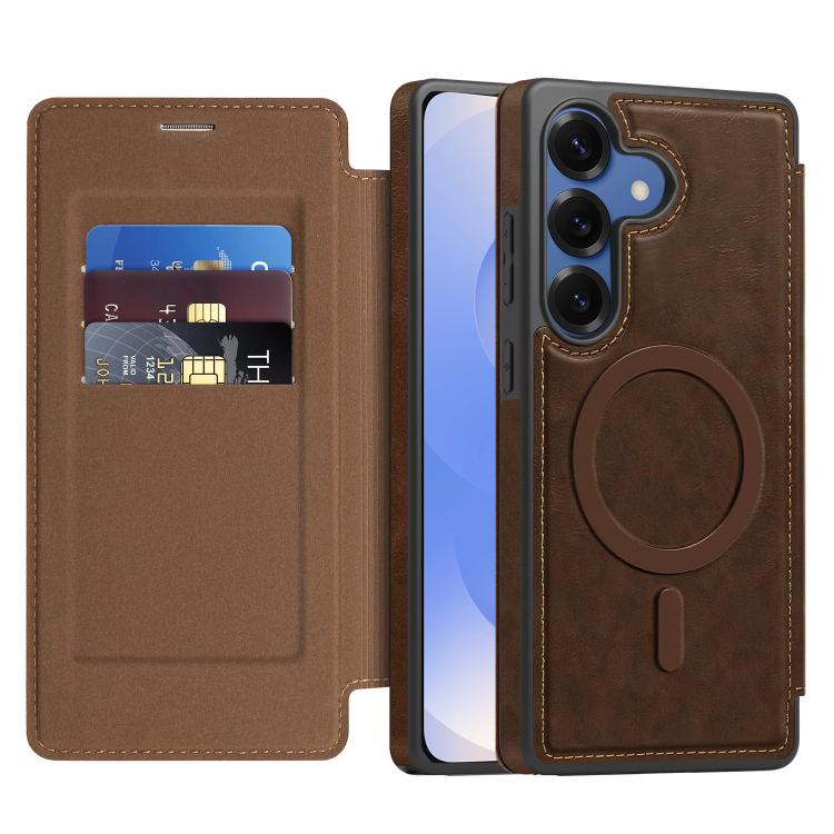 For Samsung Galaxy S25+ 5G Linton MagSafe Leather Phone Case