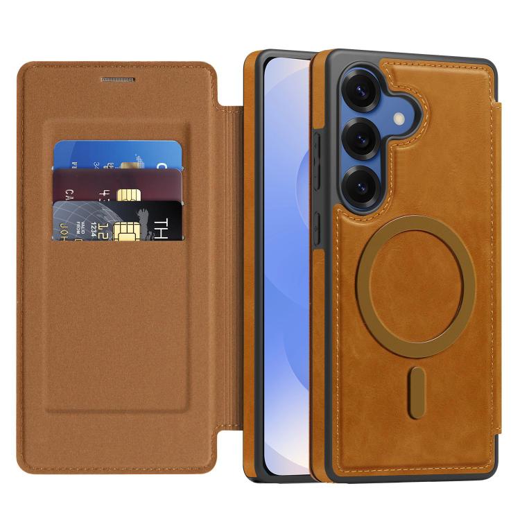For Samsung Galaxy S25+ 5G Linton MagSafe Leather Phone Case