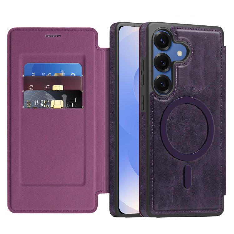 For Samsung Galaxy S25+ 5G Linton MagSafe Leather Phone Case