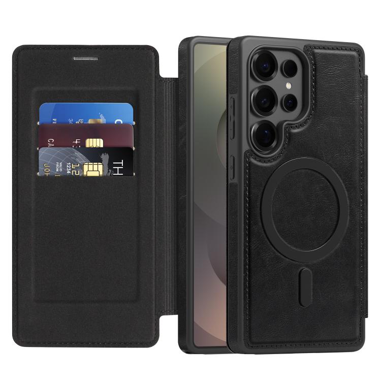 For Samsung Galaxy S25 Ultra 5G Linton MagSafe Leather Phone Case