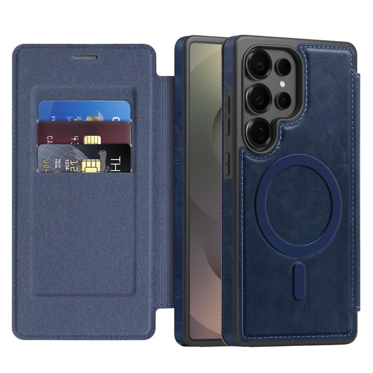 For Samsung Galaxy S25 Ultra 5G Linton MagSafe Leather Phone Case