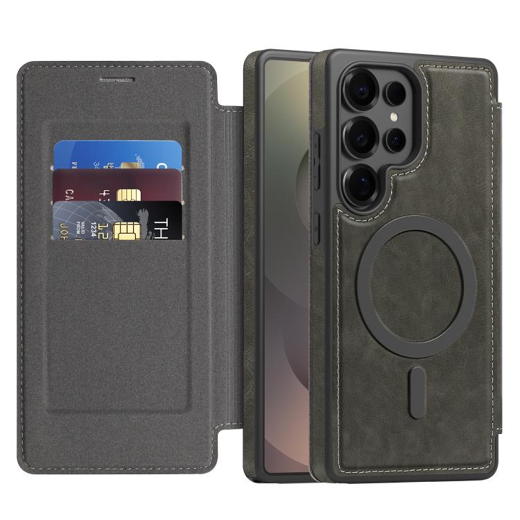 For Samsung Galaxy S25 Ultra 5G Linton MagSafe Leather Phone Case