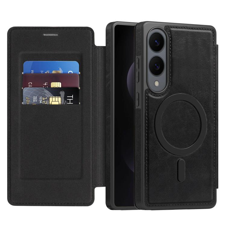For Samsung Galaxy S25 Edge 5G Linton MagSafe Leather Phone Case