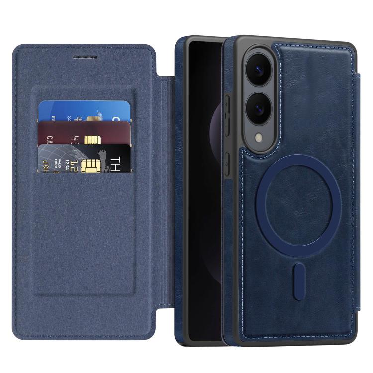 For Samsung Galaxy S25 Edge 5G Linton MagSafe Leather Phone Case